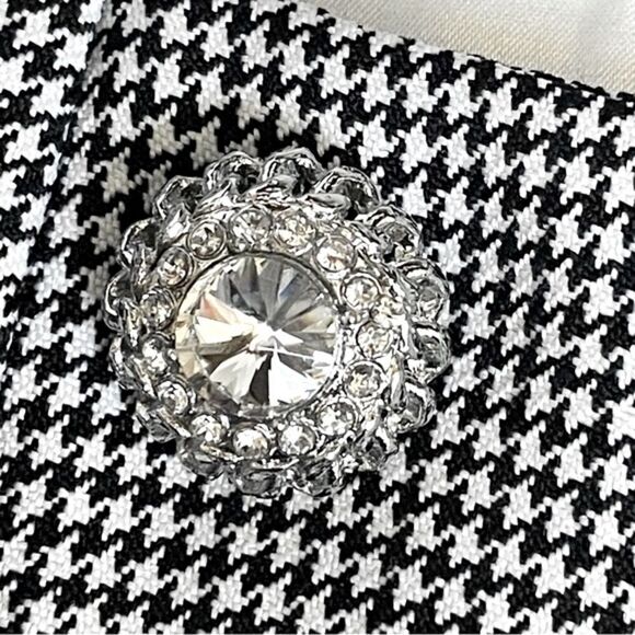 Quaint by Durlana Quantas Noemi Houndstooth Mesh Cutout Crystal Dress 38 NWT US6 - Picture 3 of 11